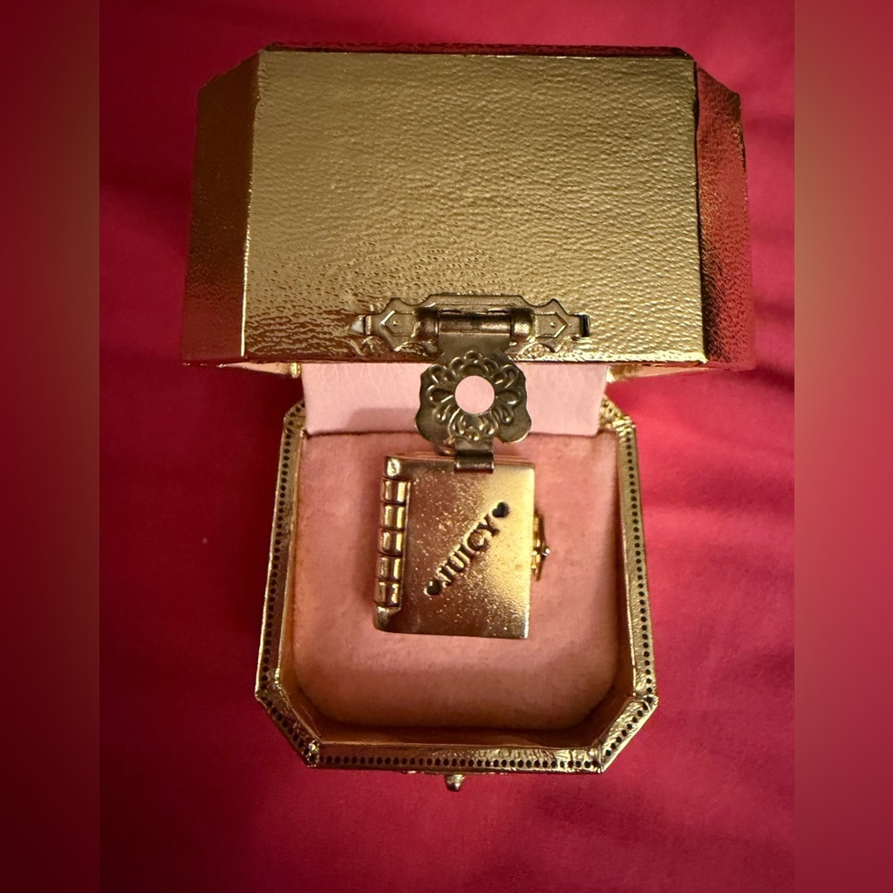 Juicy Couture Limited Edition Book Charm – Hinged Opening Charm Pendant w/ Box